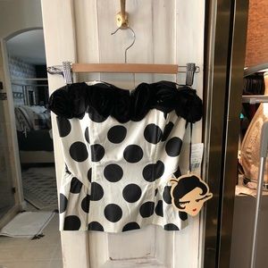 Strapless peplum top